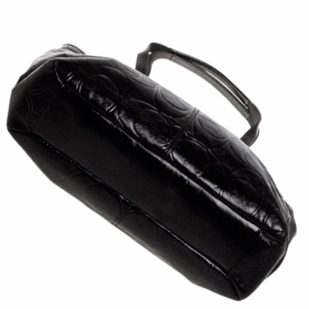 Coach Gallery Black Signature Embossed Patent Leather North/South  Tote F19818 - Picture 13 of 16